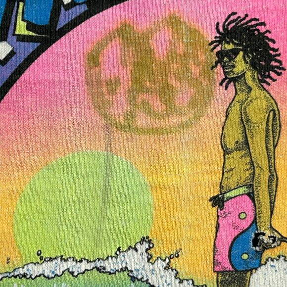 Vintage 80s T&C Surf Designs T Shirt Surfer Surfing USA Made White XS X-Small - Picture 8 of 16